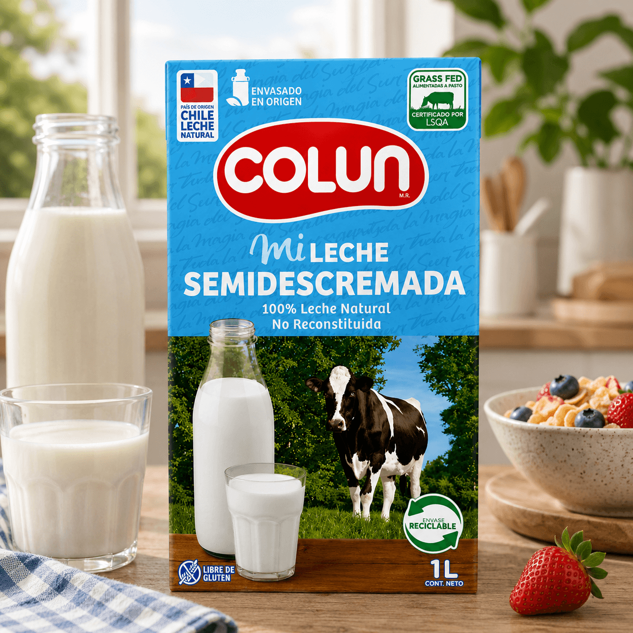 Leche semidescremada 1L - Imagen 2