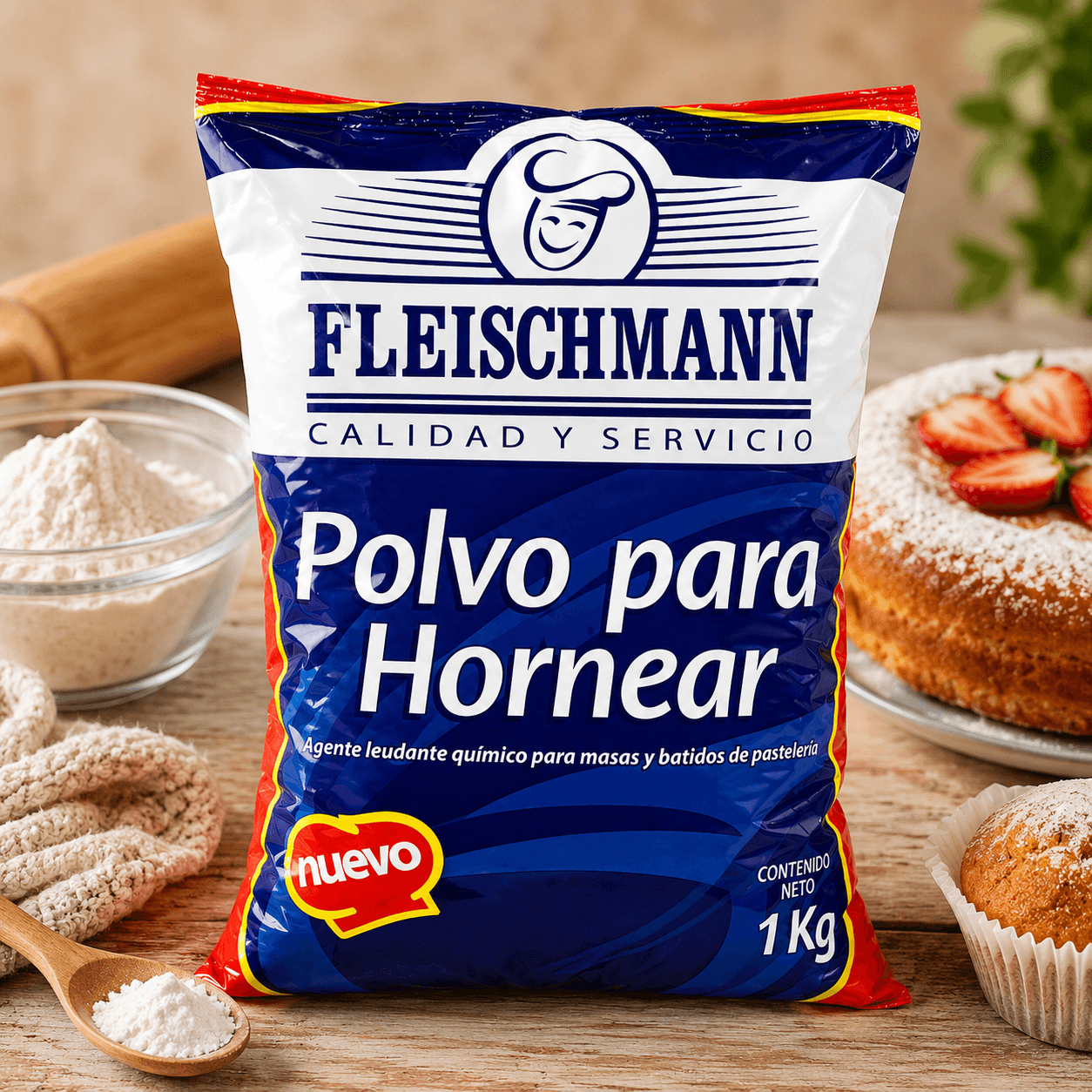 Polvo para hornear Fleischmann 1kg - Imagen 2