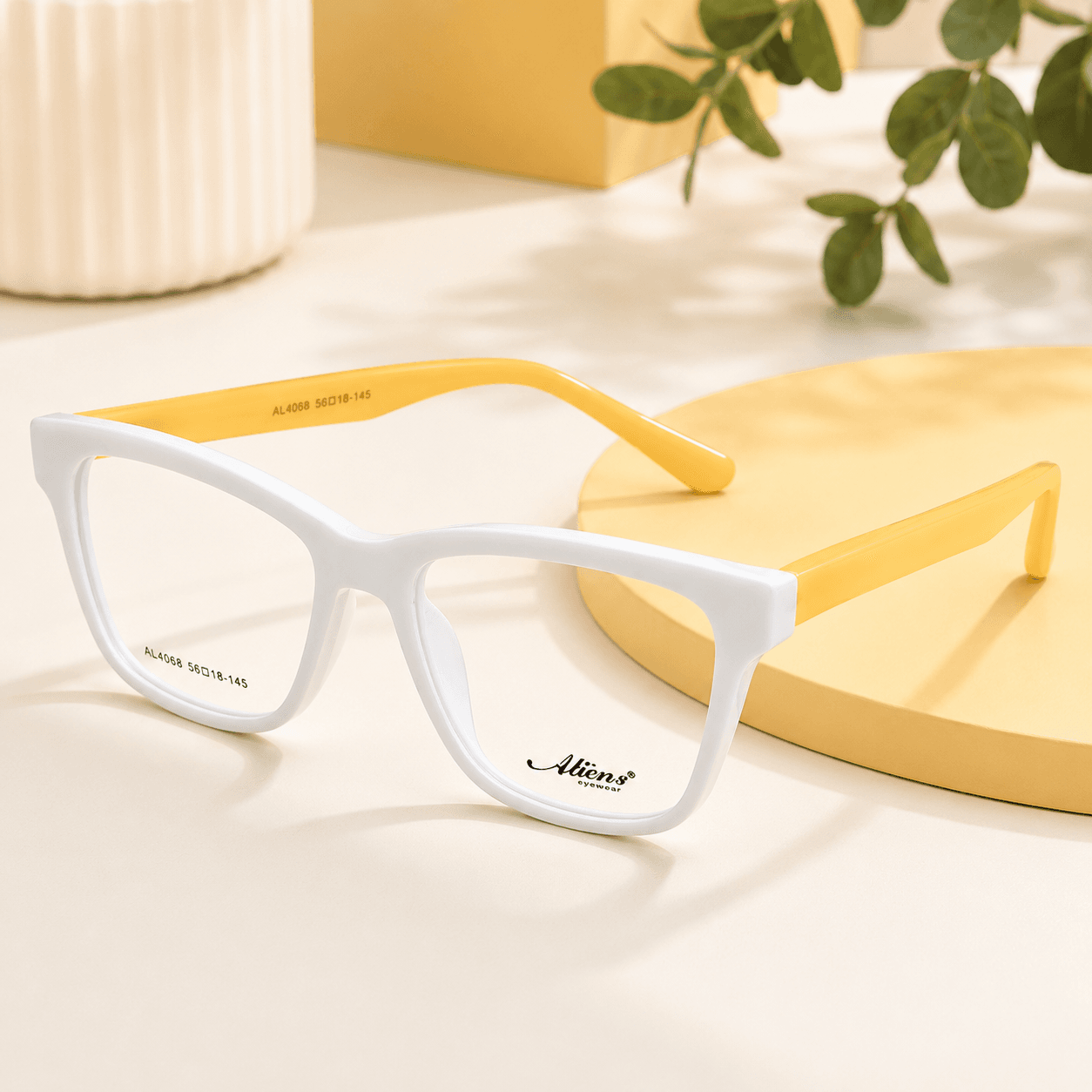 Lentes marco amarillo blanco - Imagen 2